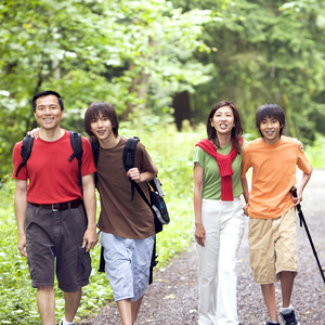 Family hiking 