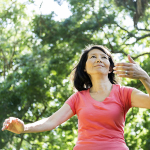 Woman practicing tai chi