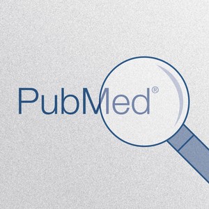 PubMed with magnifying glass over the text