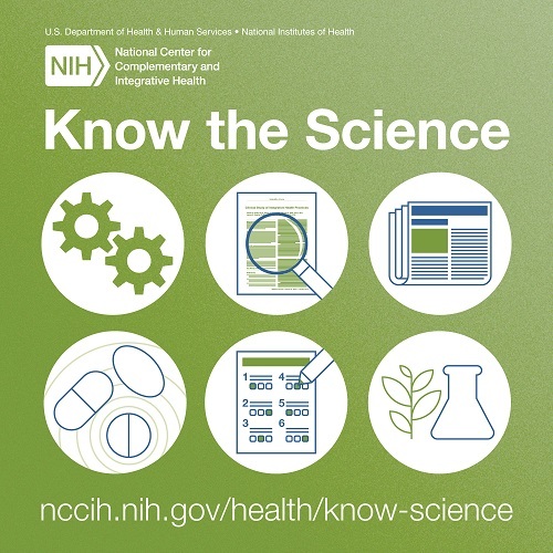 Know the Science collage. National Center for Complementary and Integrative Health