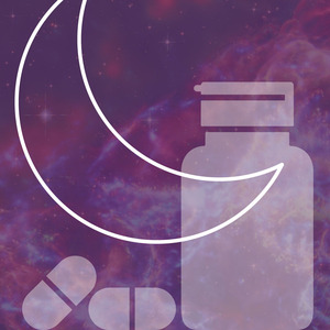 medicine bottle and moon