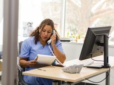 nurse talking on phone