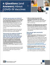 Thumbnail for fact sheet: Four Questions and Answers on COVID-19 Vaccines