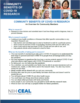 thumbnail for fact sheet, Benefits of Community Research