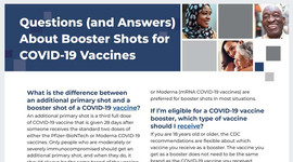 Questions (and Answers) About Booster Shots for COVID-19 Vaccines 