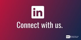 A LinkedIn logo and NHLBI logo appear with the phrase, “Connect with us.”