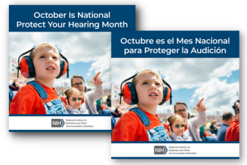 English and Spanish shareable images for National Protect Your Hearing Month. Click link to view.