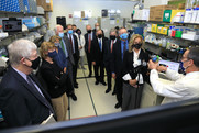 Congressional visitors in a lab
