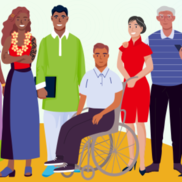 illustration of diverse set of people including person in wheelchair