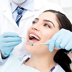 Woman at the dentist