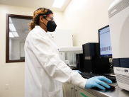 image of scientist working at a computer