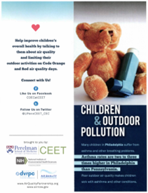 titlepage of factsheet showing stuffed animal bear with inhaler