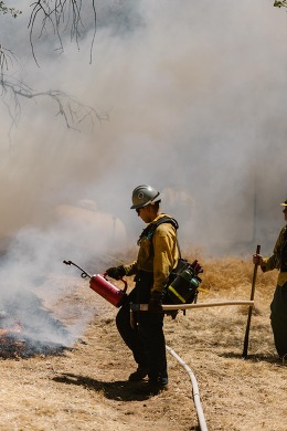Firefighter in the field