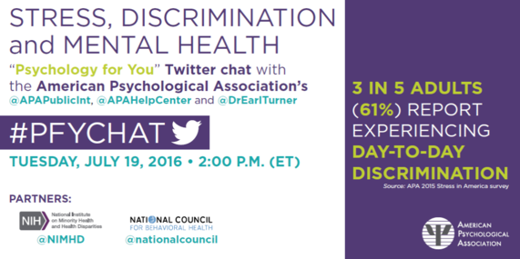 APA Twitter chat on discrimination and mental health 