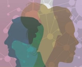 Multicolored head silhouettes