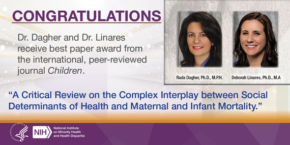 Drs. Rada Dagher and Doborah Linares Receive Best Paper Award