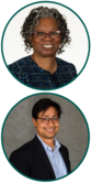 Stacked headshots of Dr. Lucile Adams-Campbell and Dr. Chiranjeev Dash