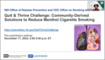 Slide from the menthol challenge webinar