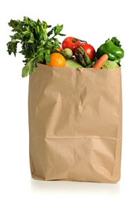 Paper bag of vegetables