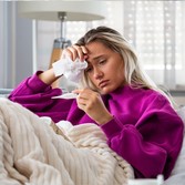 Woman Sick with Fever