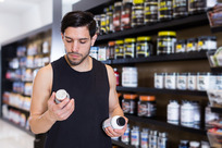 Man shopping for supplements