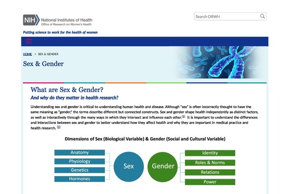 What are Sex & Gender webpage screenshot image