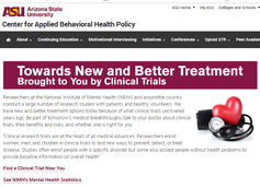 ASU Clinical Trials Webpage