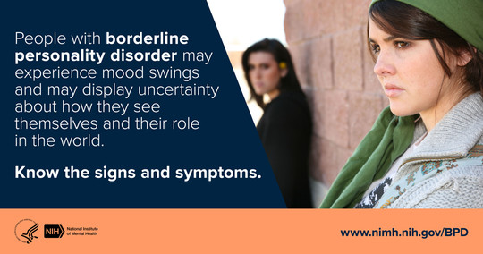 Young female with borderline personality disorder and her young female friend in the distance. *Stock photo. Posed by models.