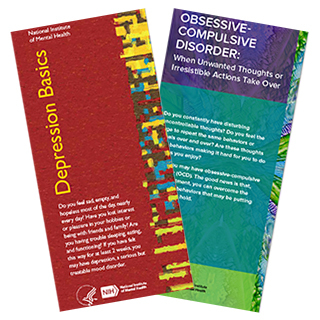 Cover images of OCD and Depression Basics brochures