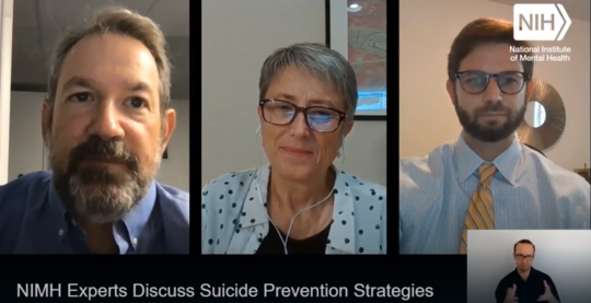 NIMH experts discuss suicide prevention strategies during a virtual event