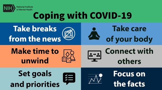 Image showing 6 actions you can take to help cope with stress related to COVID-19