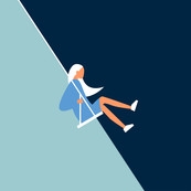 Illustration of girl on swing.
