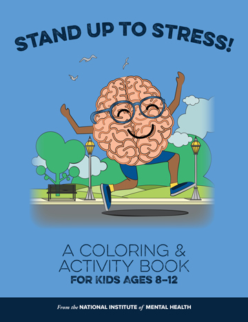 An excited brain on the cover of the Stand Up to Stress brochure
