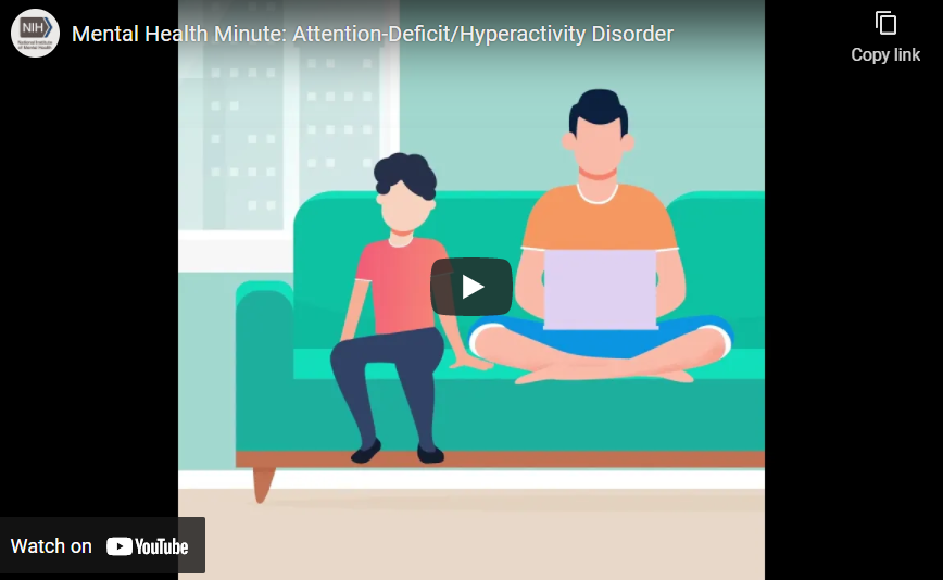 Screen shot of a video on Attention-Deficit/Hyperactivity Disorder