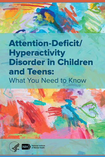 Abstract patterned cover of ADHD in children brochure