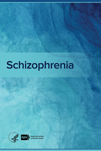 Abstract blue cover art for the Schizophrenia brochure
