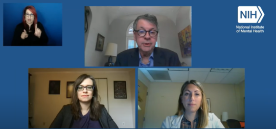 Screenshot of NIMH's Facebook Live Event on the Menopause Transition and Depression with NIMH experts.