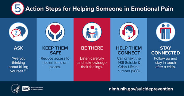 5 Action Steps for Helping Someone in Emotional Pain Infographic