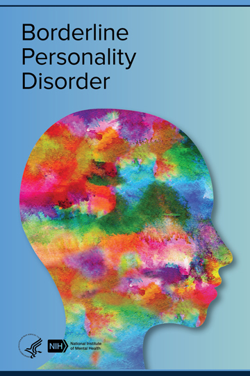 Borderline Personality Disorder: Head silhouette filled with abstract colors