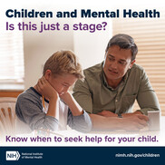 Children and mental health: Is this just a stage? Father talking to boy with his head in his hands