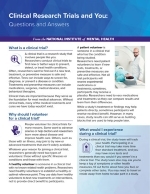 Clinical Trials and You fact sheet front page
