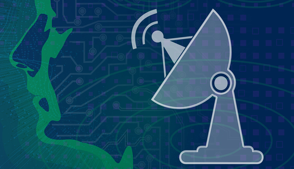 robotic face outline with radar 