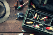 fishing tackle box and gear