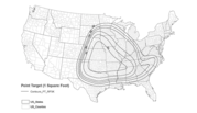 Tornado threat map of the U.S. has lines defining certain regions in the center of the country.