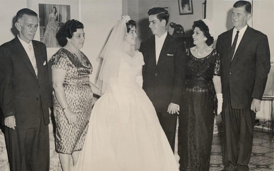 Michelle Peña's grandparents and parents on their wedding day (January 5, 1962, in Pinar del Río, Cuba)