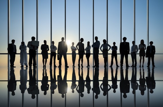 People standing in shadow
