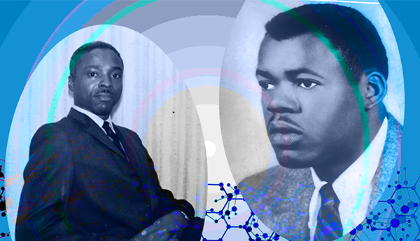 A photo illustration with blue background shows Connie Stanley and John Sligh.