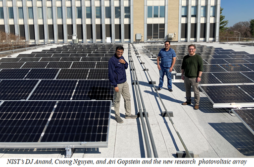 NIST's DJ Anand, Cuong Nguyen, and Avi Gopstein and the new research photovoltaic array