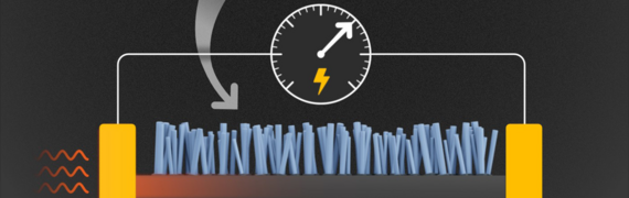 Illustration of nanopillars used in a new design to efficiently convert heat energy into electricity.