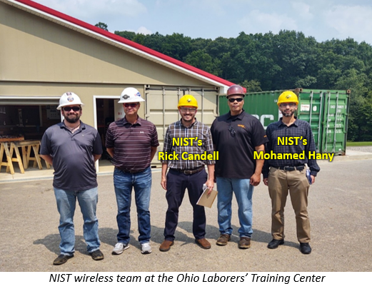 NIST industrial wireless team members visit Ohio Laborers' Training Center